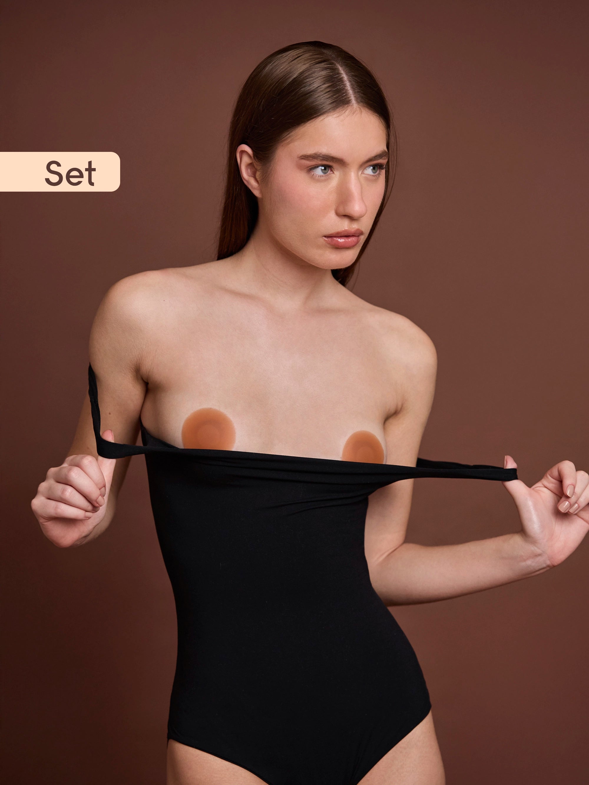 Set Body Cuello Cuadrado + Cubre Pezones