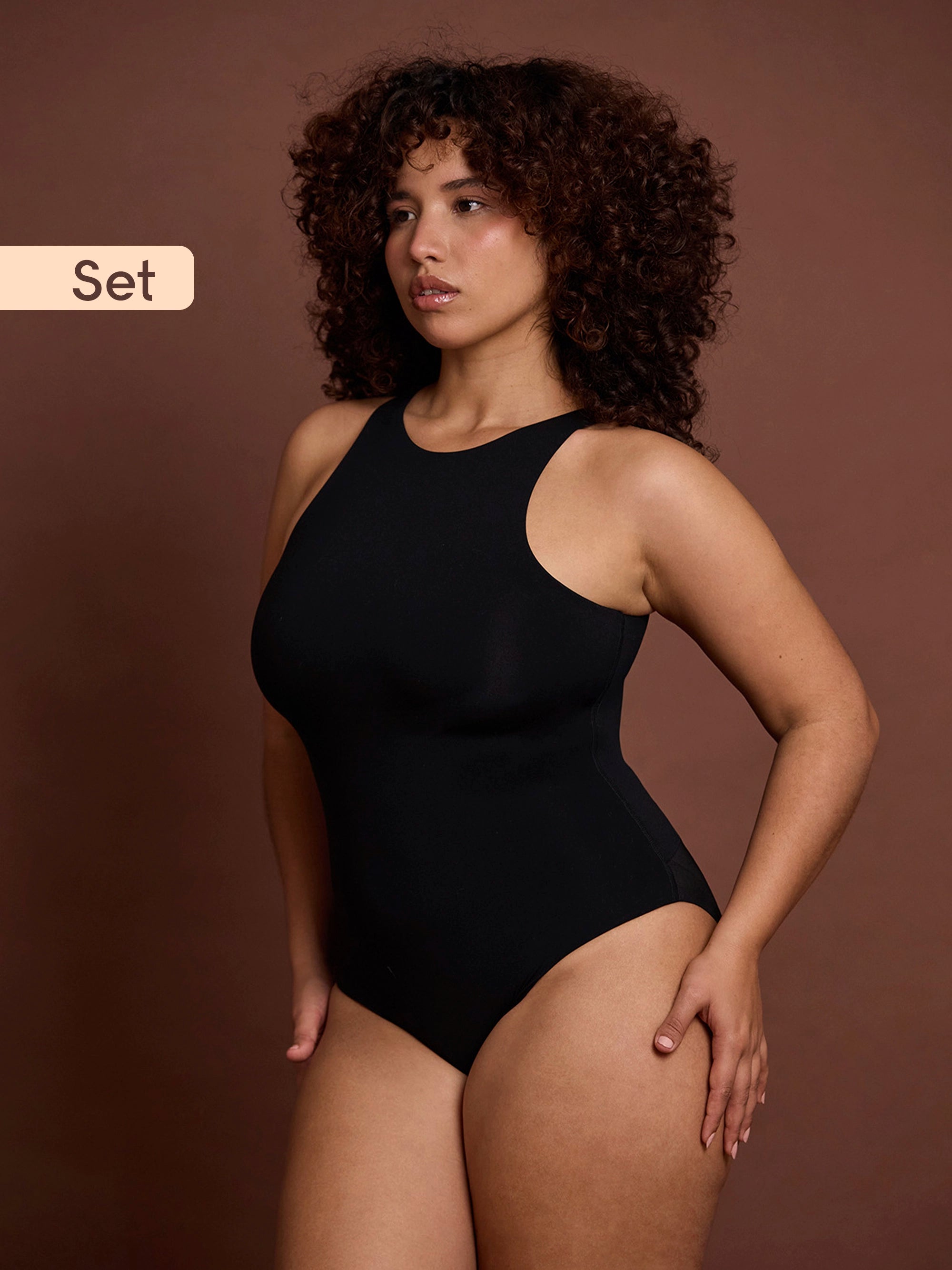 Set Body Cuello Alto + Cubre Pezones
