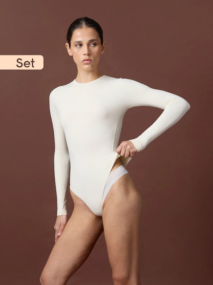 Set Body Manga Larga + Cubre Pezones